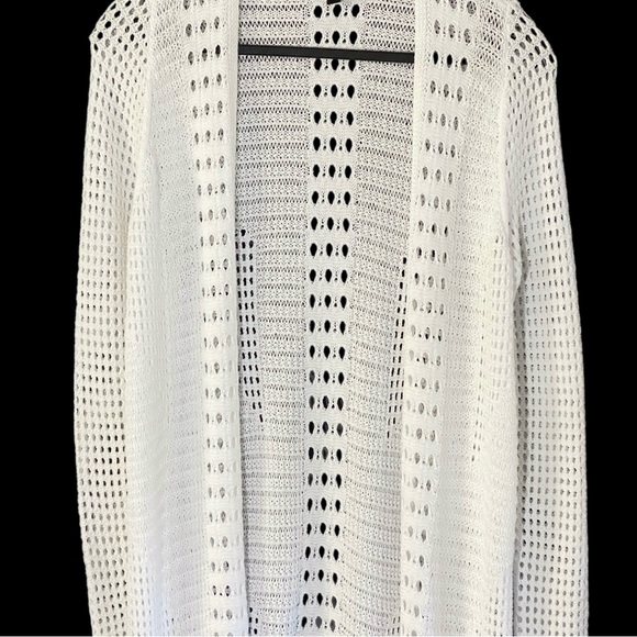 Express Crochet Open Knit Maxi Cardigan Coverup White S Boho Hippie Festival - Picture 5 of 8